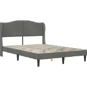 vidaXL Bedframe met hoofdeinde, donkergrijs, 120 x 190 cm, fluweel