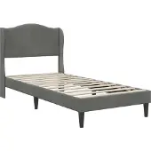 vidaXL Bedframe met hoofdeinde, donkergrijs, 90 x 190 cm, fluweel