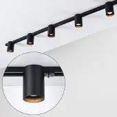 LumenXL 1-fase railsysteem van 1,5 meter met Zylox spots in zwart