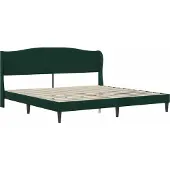 vidaXL Bedframe met hoofdeinde, donkergroen, 200 x 200 cm, fluweel