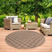 Muratap Sahara rond buitenkleed jute-look weerbestendig vloerkleed beige- 200 cm rond
