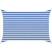 vidaXL Zonneschaduwzeil Blauw en Wit 2 x 2,5 m HDPE