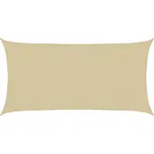 vidaXL Zonneschaduwzeil 2 x 6 m HDPE Rechthoekig Beige