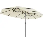 Songmics Parasol, Tuinparasol, Marktparasol, Uv-Bescherming, Upf 50+, Terrasparasol, Zonwering, Scharnierend, Beige