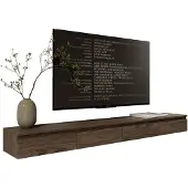 Selsey Bemmi Slim – TV-hangmeubel 4 deuren – Walnoot Wisconsin houtlook – 200 cm