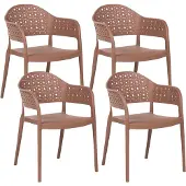 Beliani NARINO - Set van 4 stoelen - Bruin - Polypropyleen