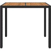 vidaXL Tuin Tafel Zwart 90 x 90 x 75 cm poly rattan