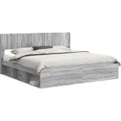 vidaXL Bedframe met opbergruimte en hoofdbord Grijs Sonoma