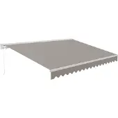 Oviala - Half-intrekbare zonnescherm van 2,50x2m in beige aluminium - Brehat