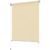 vidaXL Rolgordijn voor buiten 105(B)x140(H) cm crèmekleurig