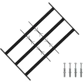 vidaXL Veiligheidshek voor ramen met 3 horizontale stangen, 3 stuks, 43-74 cm