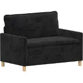 vidaXL Bank Zwart 126 x 81 x 87,5 cm Polyester