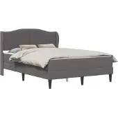 vidaXL Bedframe met hoofdeinde Grijs 160 x 200 cm Kunstleer