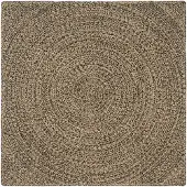vidaXL Gebied Tapijt Naturel en Zwart 160 x 160 cm Jute