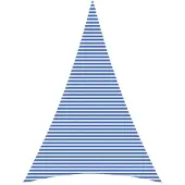 vidaXL Zonneschaduwzeil 5 x 7 x 7 m HDPE Driehoekig Blauw en Wit