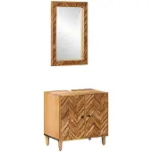 vidaXL Badkamerkast set 2 st 62 x 33 x 58 cm Massief Mango Hout