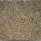 vidaXL Gebied Tapijt Naturel en Zwart 300 x 300 cm Jute