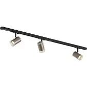 QAZQA Modern railsysteem zwart met 3 gunmetal spots 1-fase - Iconic Lloyd