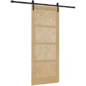 vidaXL Schuifdeur 86 x 211 cm Massief grenenhout Naturel en Zwart