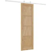 vidaXL Schuifdeur Natuurlijk en Wit 61 x 198,5 cm Massief grenenhout