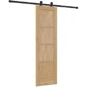 vidaXL Schuifdeur Naturel en Zwart 61 x 198,5 cm Massief grenenhout