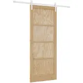 vidaXL Schuifdeur 86 x 211 cm Massief grenenhout Natuurlijk en Wit