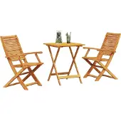 vidaXL Opvouwbare Bistroset 3 st Bruin Massief Acacia Hout