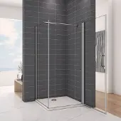 AICA 80x90x195cm Douchecabine draaideur met zijwand.