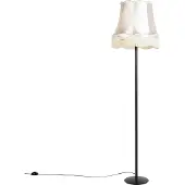 QAZQA Retro vloerlamp zwart met Granny kap crème 45 cm - Simplo