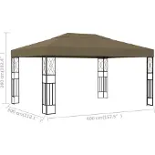 vidaXL Prieel 3x4 m stof taupe