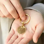 Yoursurprise Gepersonaliseerde foto sleutelhanger - Cirkel - Goud