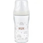 Nuk Fles Glas Perfect Match Regenboog 230ML 3mnd