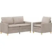 vidaXL Bankstel 2 st Beige Polyester