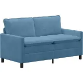 vidaXL Bank Blauw 156 x 81 x 87,5 cm Stof