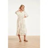 Smashed Lemon Maxi jurk met gouden borduursels en pailletten |