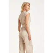 Smashed Lemon Gestreepte jumpsuit met ingeweven structuur |