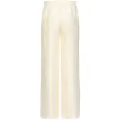 Smashed Lemon Crème wide leg broek met subtiele glans en crinkle structuur |