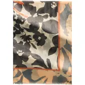 Marc O'Polo Sjaal crème / oranje / abrikoos / zwart