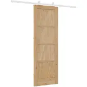 vidaXL Schuifdeur Natuurlijk en Wit 73,5 x 211 cm Massief grenenhout