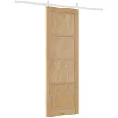 vidaXL Schuifdeur 73,5 x 211 cm Massief grenenhout Natuurlijk en Wit