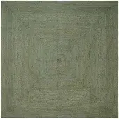vidaXL Vloerkleden Vierkant Olijfgroen 200 x 200 cm Jute