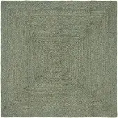 vidaXL Gebied Tapijt Olijfgroen 160 x 160 cm Jute