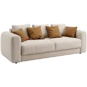 Vente-unique Vierzitsslaapbank in beige stof ZABANO