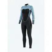 Mistral Breeze 76 | Dames Wetsuit | Zwart/Blauw | Maat S | 2.5 mm Neopreen | Lange Mouw | Met Frontrits en Kniebeschermers | Voor Watersport