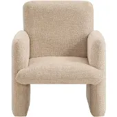 Vente-unique MESUTO beige chenille stof kinderfauteuil