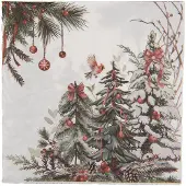 Clayre & Eef Servetten Papier Set van 20 33x33 cm Wit Papier