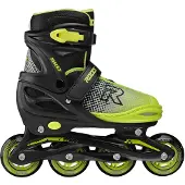 Roces Jokey X Verstelbare Skeelers Jongens - Inline Skates - Meegroei Skates - Zwart Groen - Maat 26-29
