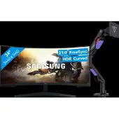 Samsung Odyssey G5 LC34G55TWWPXEN Curved + Vortech Monitorarm met Gasveer