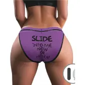 Lovetoy - Slide into Me - Bedrukt Vibrerend Sexy Slipje - Paars