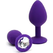Rimba - Berlin - Bling Buttplug - Set Met 2 Buttplugs Met Kristal - Paars